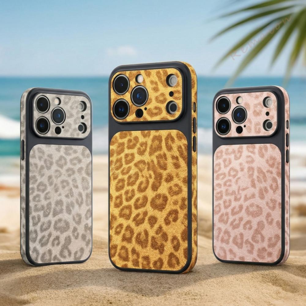 New Official Sexy Leopard Phone Case For iPhone 17 13 14 15 16 17 Pro Max 16 15 14 Plus Big Windows Shockproof Protector Cover