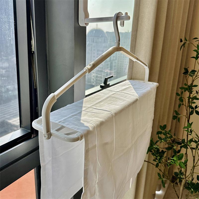 Plastic Clothes Hanger With Clip Space Saving Scalable T-Shirt Dress Coat Towel Hanger Accessories For Home Closet Balcony