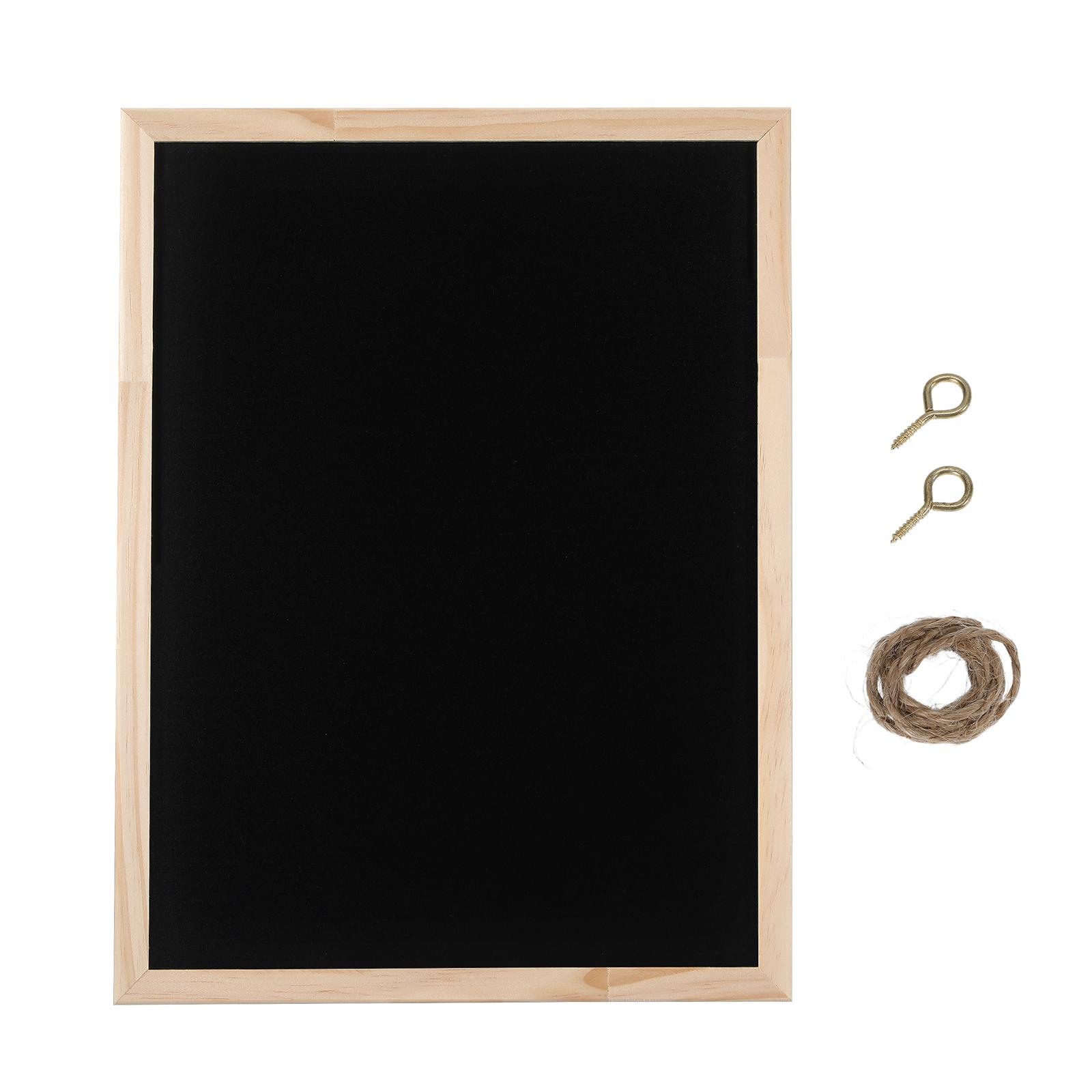 Wooden Hanging Chalkboard Sign Single Sided Erasable Message Board Rustic Wall Mounted Decorative Chalk Board for Kitchen