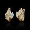 925 Sterling Silver Earrings Colorful Natural Marquise 4*8mm Opal October Birthstone Fine Jewelry for Women's Birthday Gift