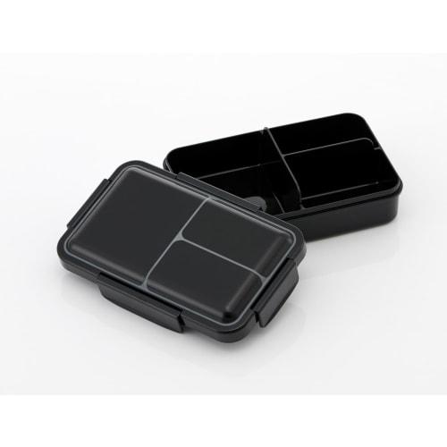 Skater Bento Box, Antibacterial, Leak-Proof, Divided, Integrated Gasket, Fluffy Serving, Single Tier, 850ml, Large Capacity, Black, PALT9AG-A