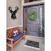 1 Piece Deer Head Wall Art Wrought Iron Home Decor Lodge Rustic Metal Animal Sculpture Antler Mount Hanging Ornament