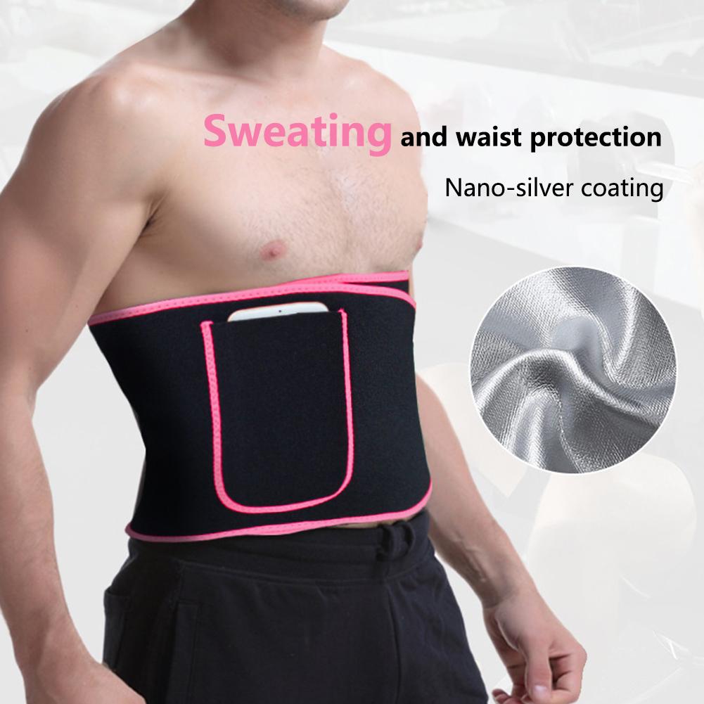 Waist Trimmer Belt With Built-in Pocket For Men Women Sweat Band Waist Protection For Yoga Fitness Weight Lifting