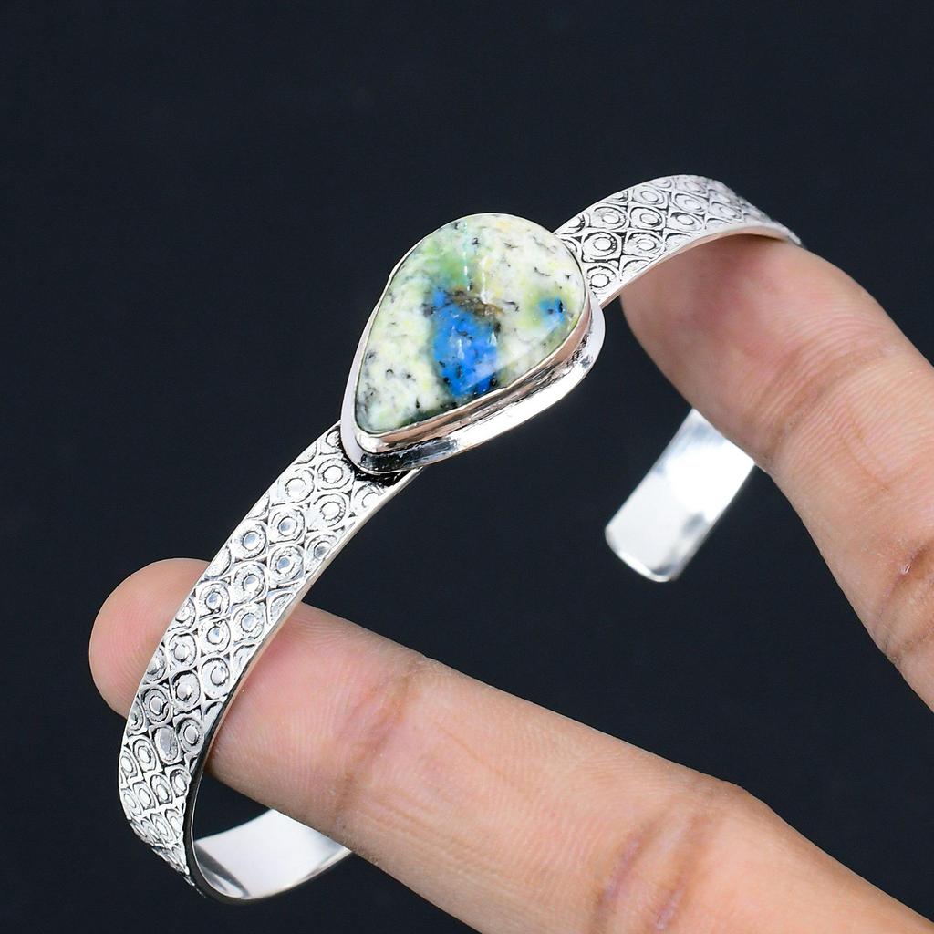 Pear K2 Jasper Gemstone 925 Sterling Silver Unique Birthday Anniversary Bangle