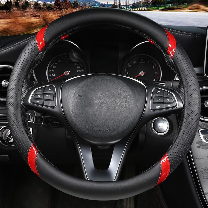 Ultracienki, oddychający pokrowiec na kierownicę samochodową, uniwersalny na każdą porę roku, kontrastowy kolor, osłona ochronna wewnętrznej klamki.