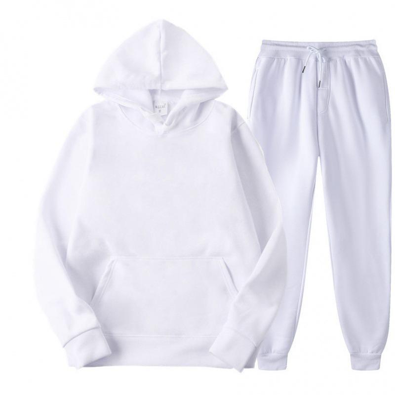 Men's Solid Color Hoodie and Pants Sports Set - Spring/Autumn Style