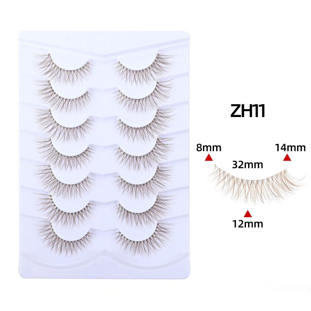 Clear Stem Simulation Eye Eyelashes 3D Curled False Eyelashes  Daily Party and Holiday Stage