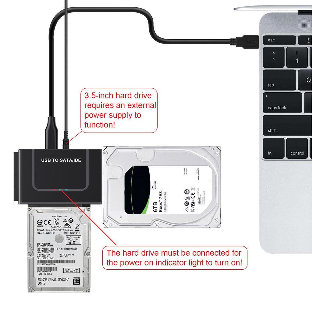 USB 3.0 to IDE/SATA Hard Drive Converter - Multifunctional Cable for 2.5"/3.5" Drives