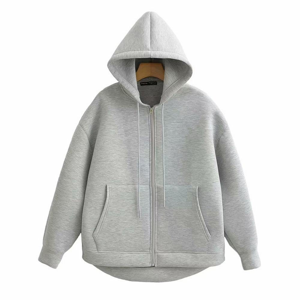 202 European and American Winter Retro Sweater Zipper Sweatshirt Fashion Long Sleeve Street Parka Women Outside