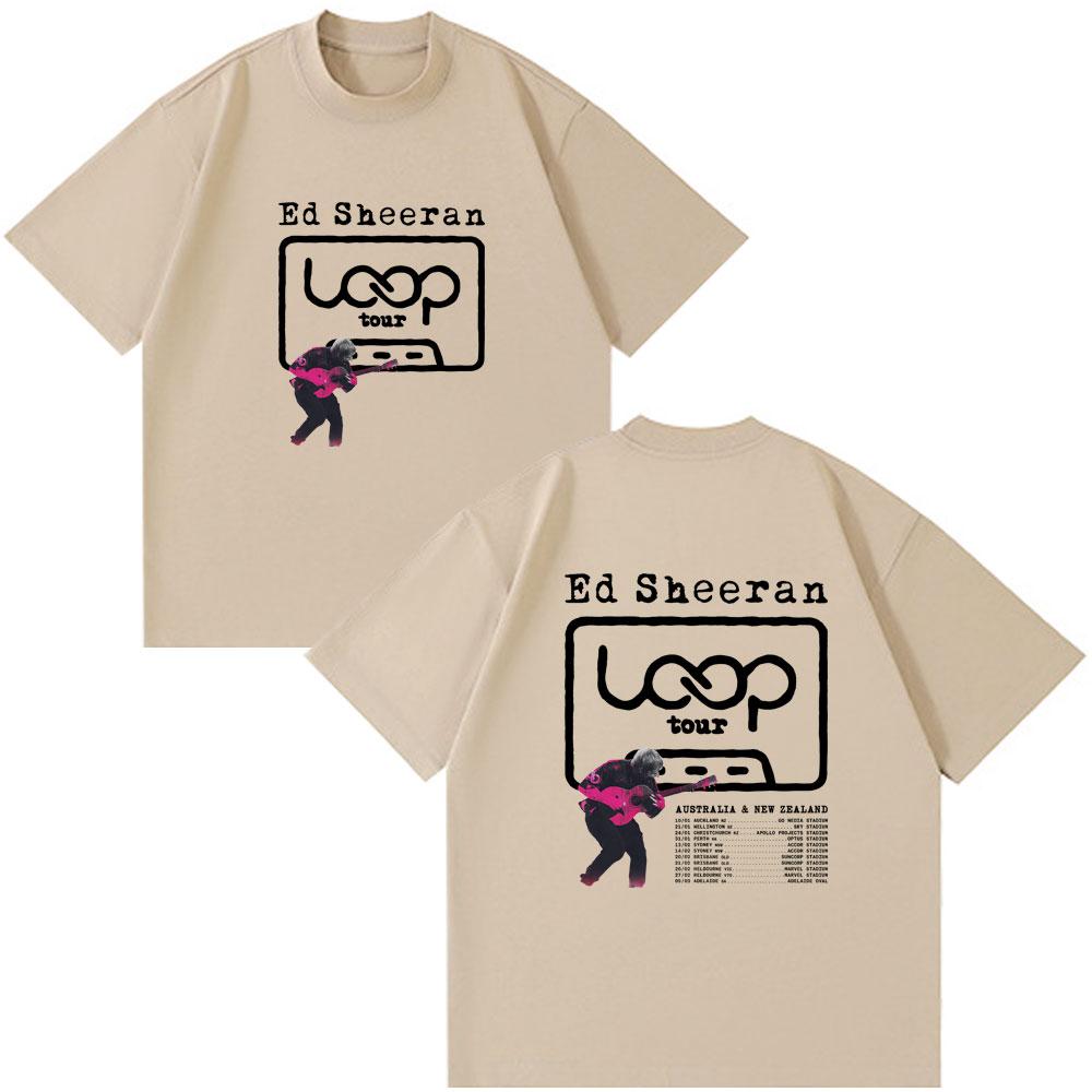 Ed Sheeran Loop Tour Australia and New Zealand 2026 Tour Merch Tees Unisex's Women Fashion Style Tops Harajuku Oversized Style Wear