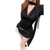 Spring 2026 Spicy Girl Bodycon Halter Dress for Women – Slimming, Hip-Hugging, Draped Hem, Short Skirt
