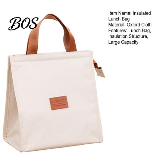 Easy Open Zipper Bag Insulated Lunch Leakproof Thermal Tote with And Handle Carrier Adult Waterproof Oxford Keeps Food Warm for Work Picnic