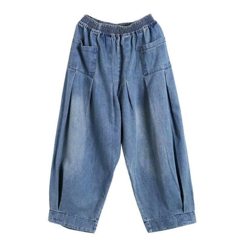 Loose Plus Size Harem Jeans Women's Spring Fat Mm Carrot Pants All-match Casual Bloomers Trendy Style