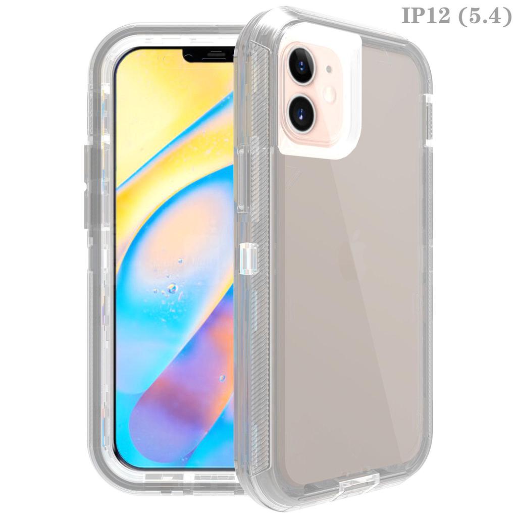 iPhone 14/5/7 Pro Max Transparent Robot S24 Ultra 3-in-1 Drop-Proof Case