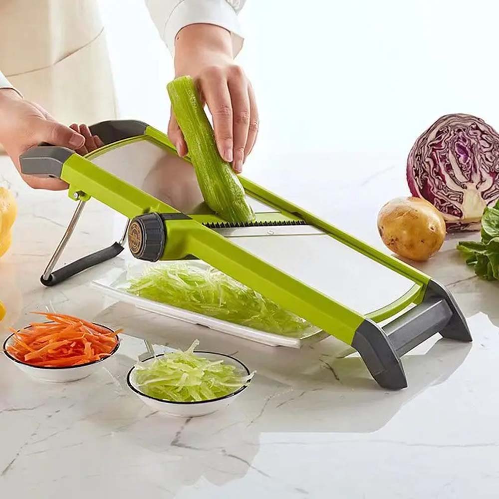 1 Stück Kunststoff Edelstahl Klinge Kartoffelschneider, Multifunktionale Frei Wechselbare Klingen, Ideales Obst- und Gemüsewerkzeug