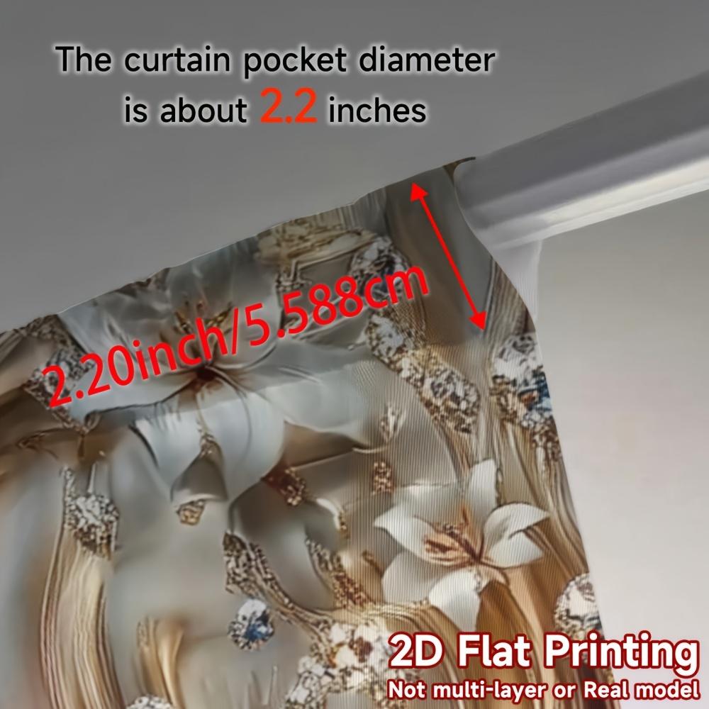 Elegant Lily Curtains 2pcs   2D Flat Print 100% Polyester Rod Pocket Machine Washable for Kitchen Living Room Office Decor