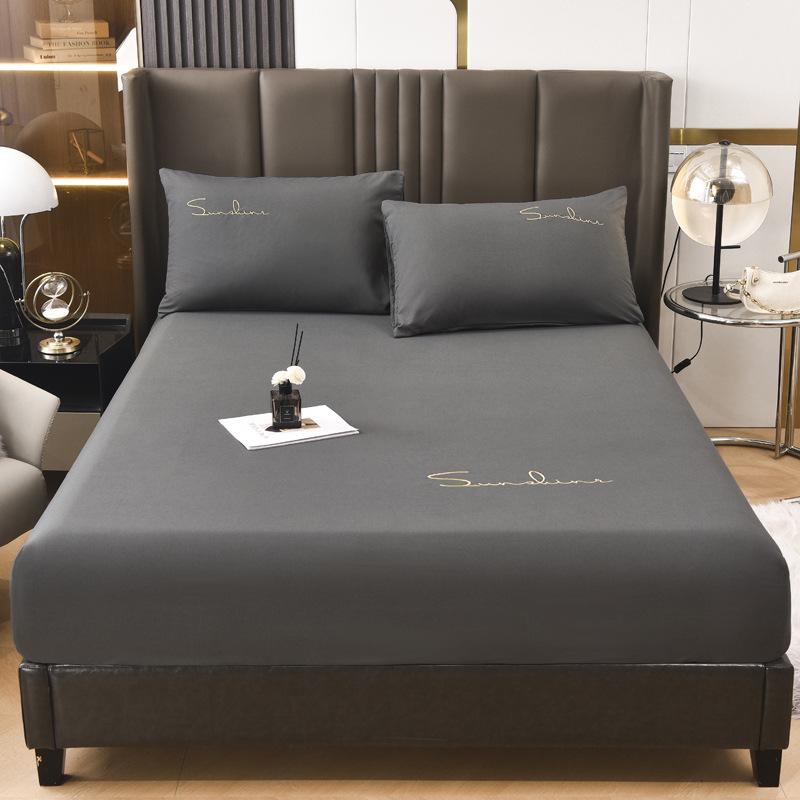 

Новая легкая роскошная простыня с вышивкой, однотонная простыня на подкладке, нескользящая простыня из стираного хлопка, покрывало на сиденье 180x200 25cm