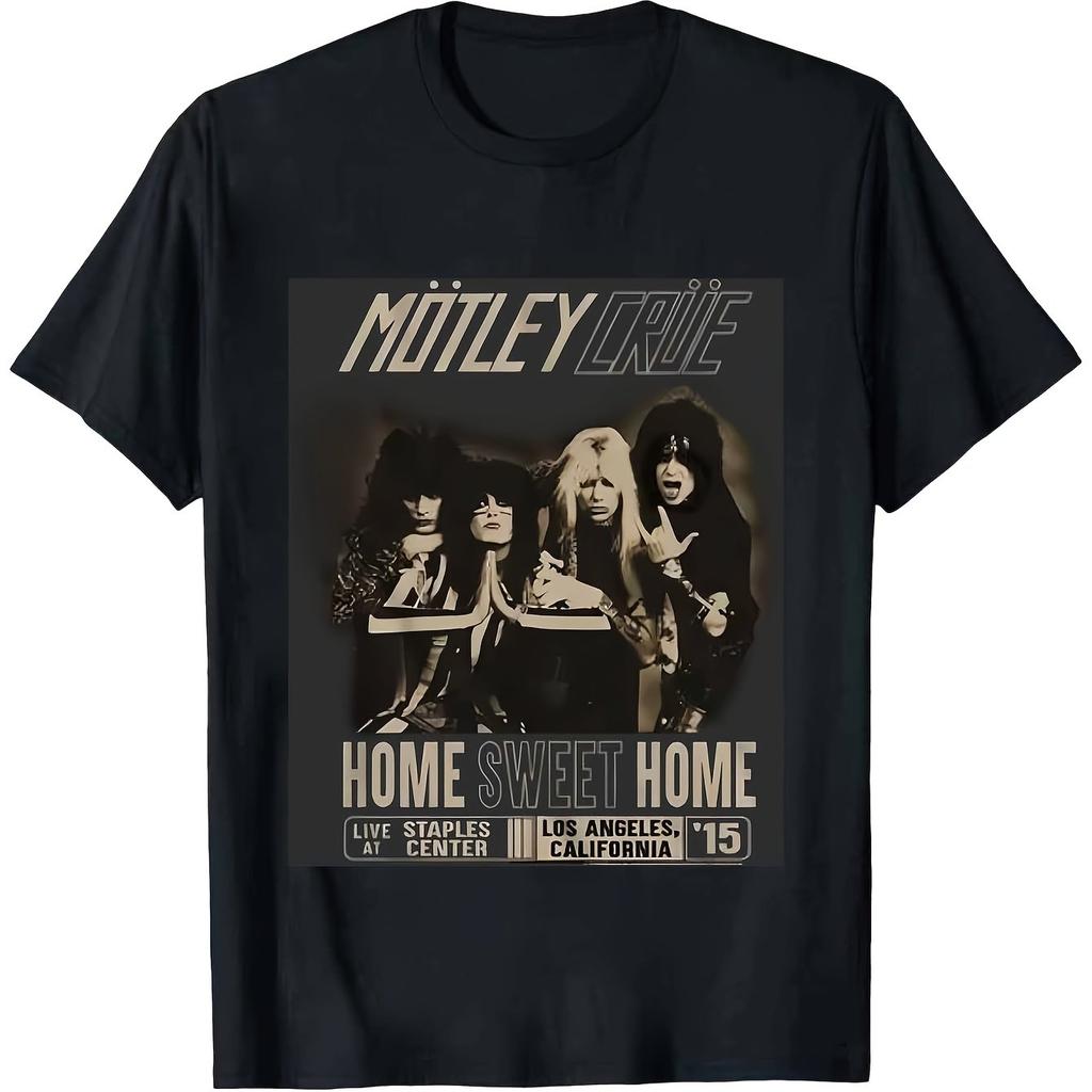 Motley Crue 1981 Heavy Metal Band Logo Home Sweet Home Album Art Tshirt Vintage Tee For Concerts