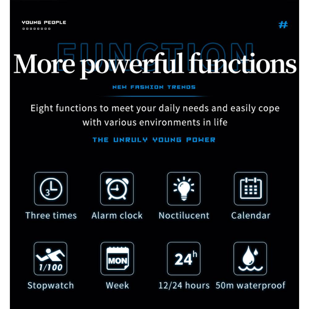 OLEVS Pánské hodinky Multifunkční chytré sportovní digitální hodinky Vodotěsné pánské hodinky