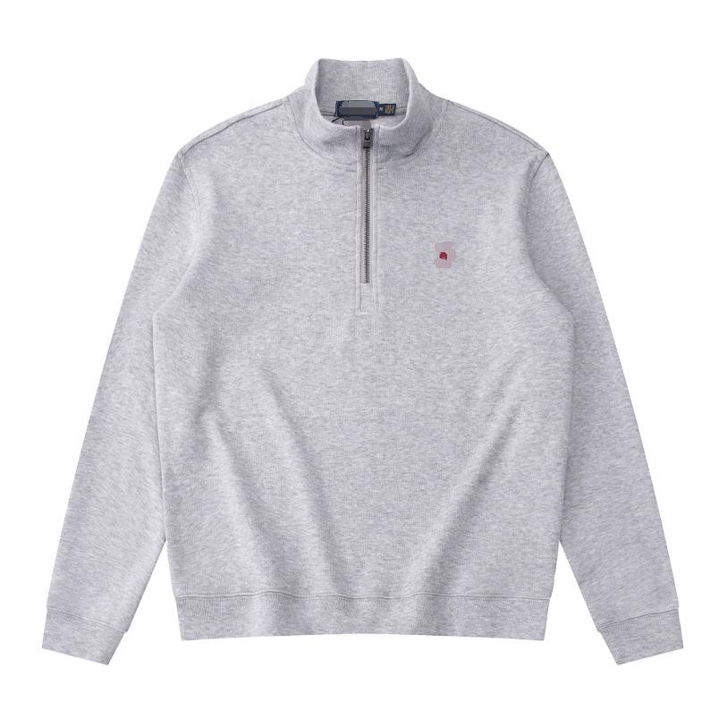 

Men s Half-Zip Stand Collar Pure Cotton Sweater - Long Sleeve, Thickened, Versatile Pullover with Small Horse Design X-Large