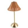 Cordless Boho Rattan Table Lamp Rechargeable Dimmable LED Bedside Lamp Decorative Lighting for Home Restaurant Hotel Dining Table