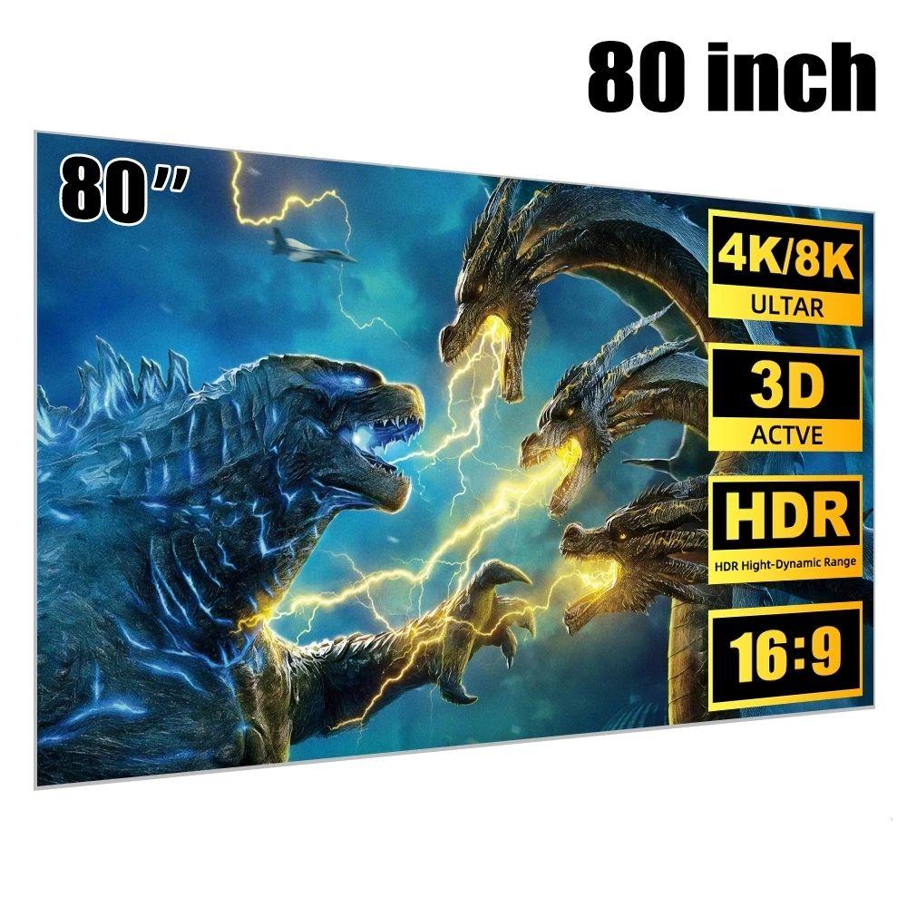 Video Equipments Foldable Projection Screen 16:9 Folding Soft Screen Projector Screen  Outdoor