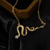 Natal Snake Necklace Female High Sense Zodiac Snake Necklace Light Luxury Fashion Clavicle Chain Live Supply
