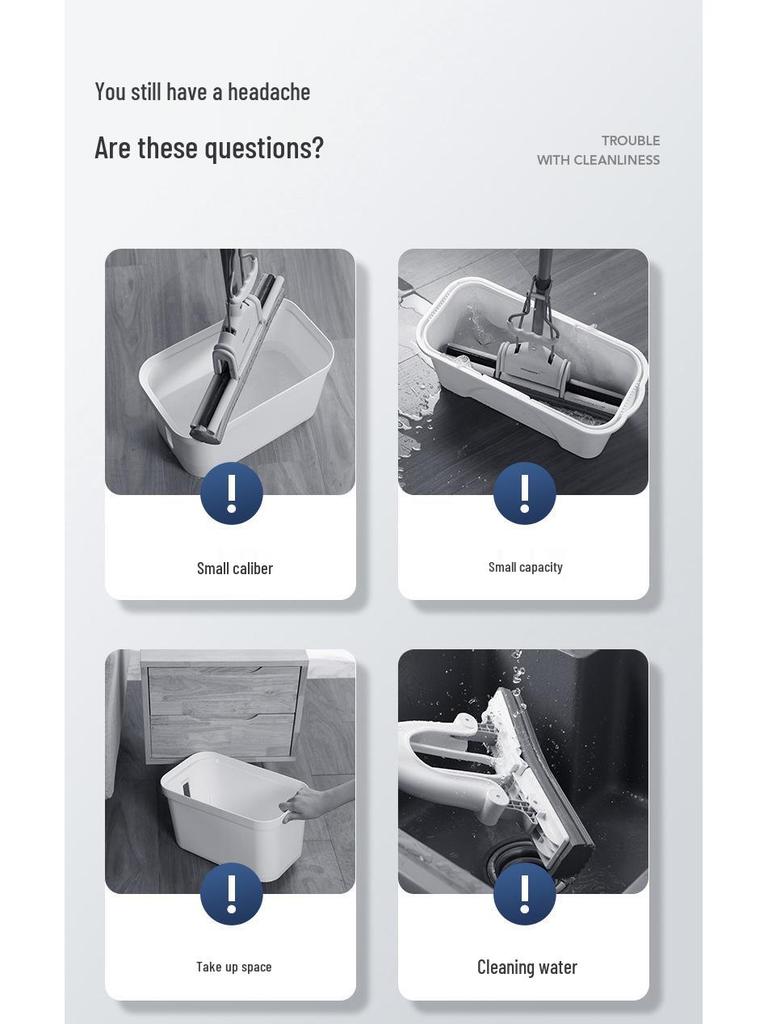 Multifunctional Silicone Folding Mop Bucket - Portable Rectangular Design