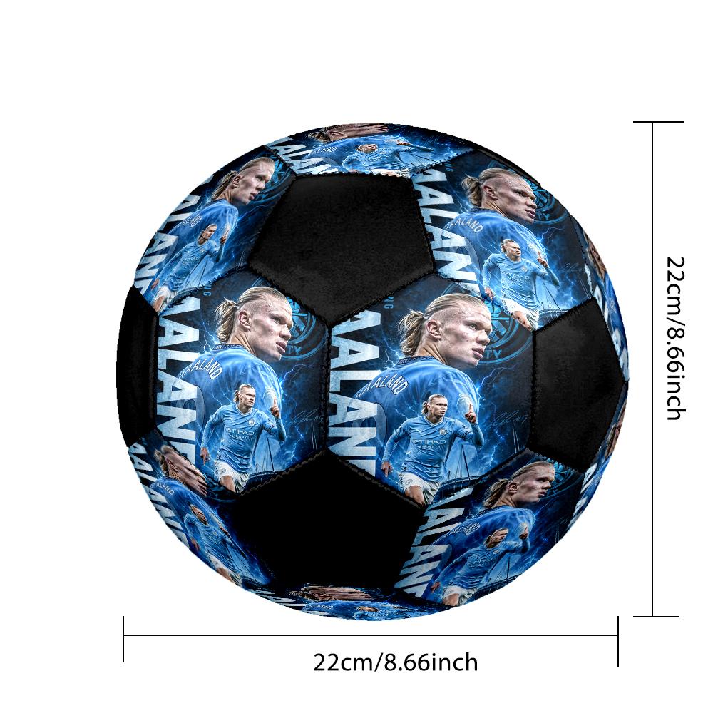 Erling Haaland Indoor Soccer Ball Colorful Machine Stitched PVC Size 5 Team Training Competition Ready Durable High-Bounce Cool Sports Gift