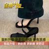 2025 summer new European and American style high heels women's niche temperament black high-heeled sandals with stiletto sandals