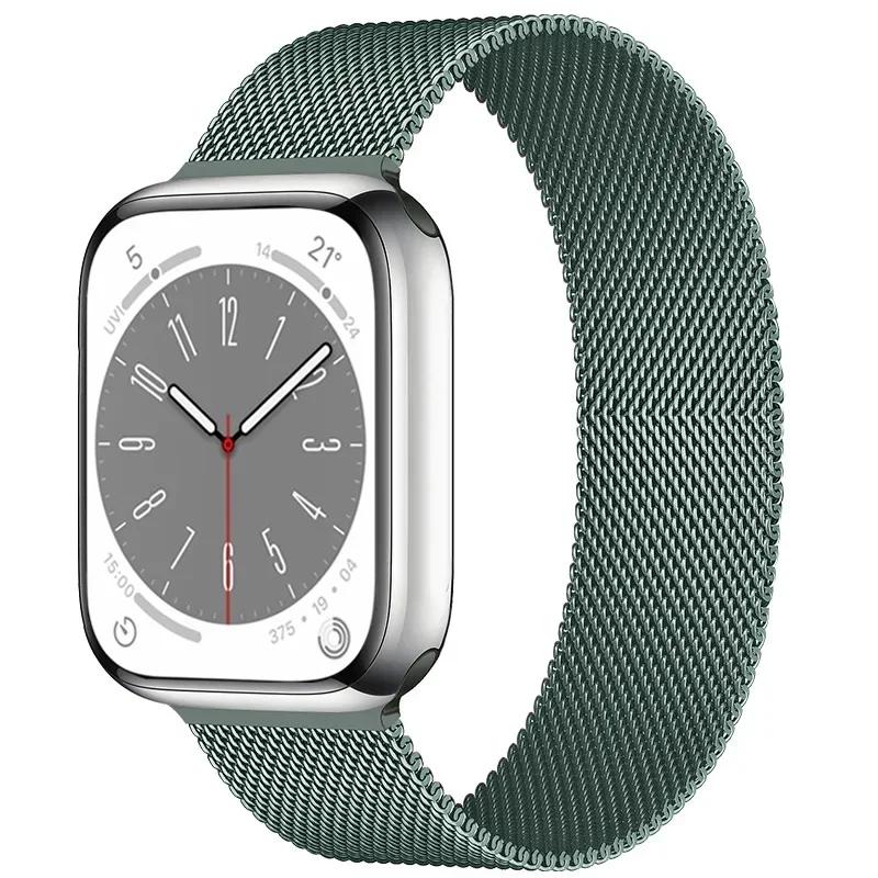 Magnetic Loop Strap For Apple watch Band 44mm 40mm 45mm 41mm 42mm 38mm Stainless Steel Bracelet iWatch Series Ultra 9 8 SE 7 6 5