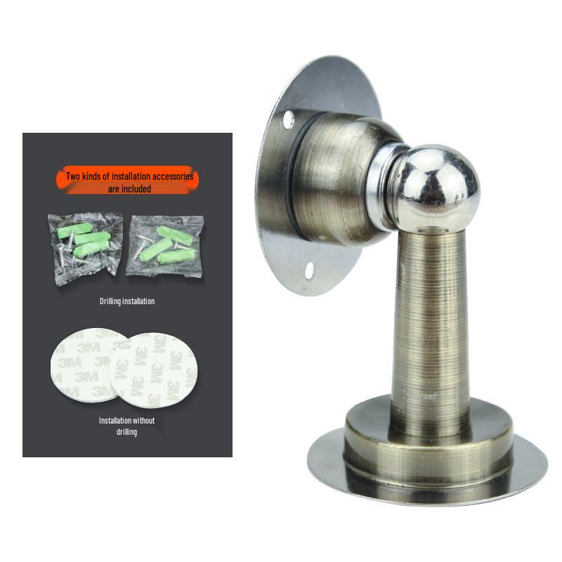 Strong Magnetic Waterproof Door Stopper, Silent Stainless Steel, Anti-Collision, Hole-Free Holder for Bedroom