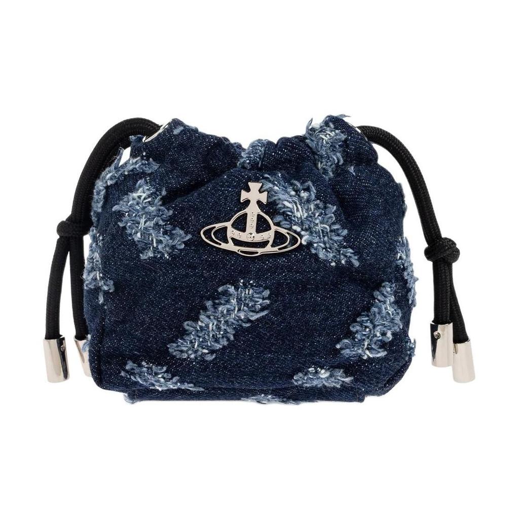 VIVIENNE WESTWOOD Nano Hilary Classic Cotton Bucket Bag Clutch Women Bags Blue 55040001UW01BOK208