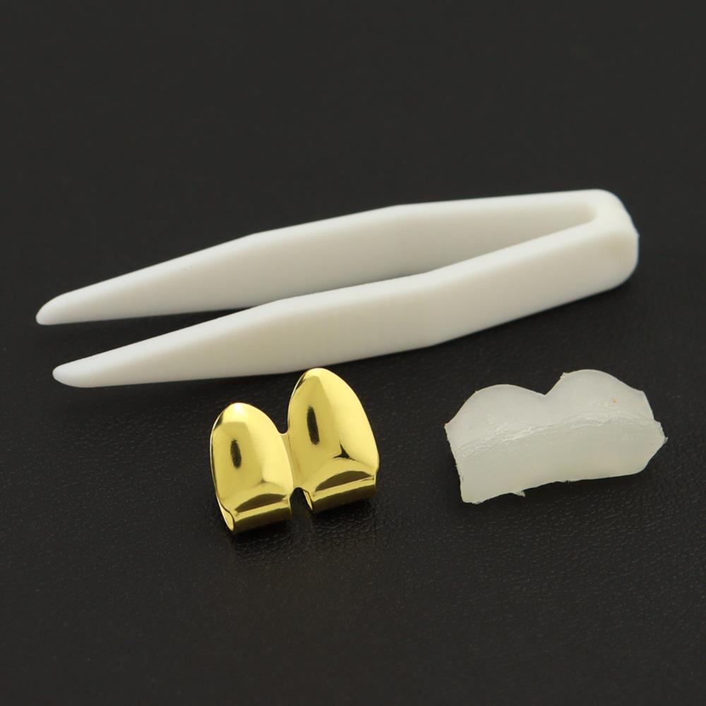 Gold-Plated Hip Hop Double Fangs Grillz Jewelry