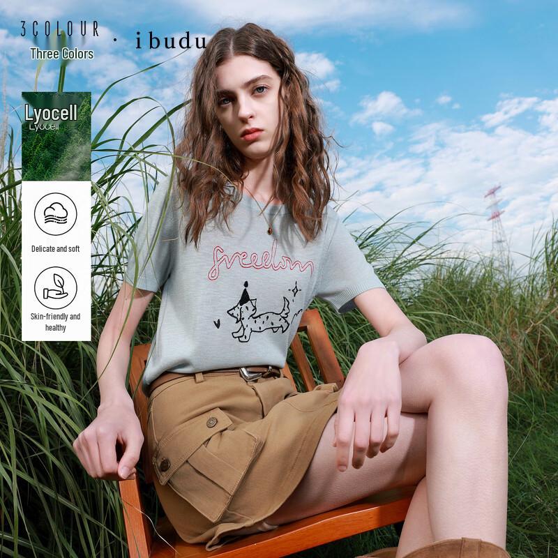 Women s Embroidered Short Sleeve Round Neck Knit Pullover XL