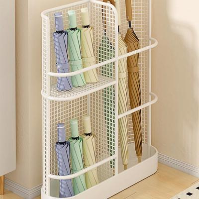 Wall-Mounted Umbrella Stand with Drainage for Doorway Entrance