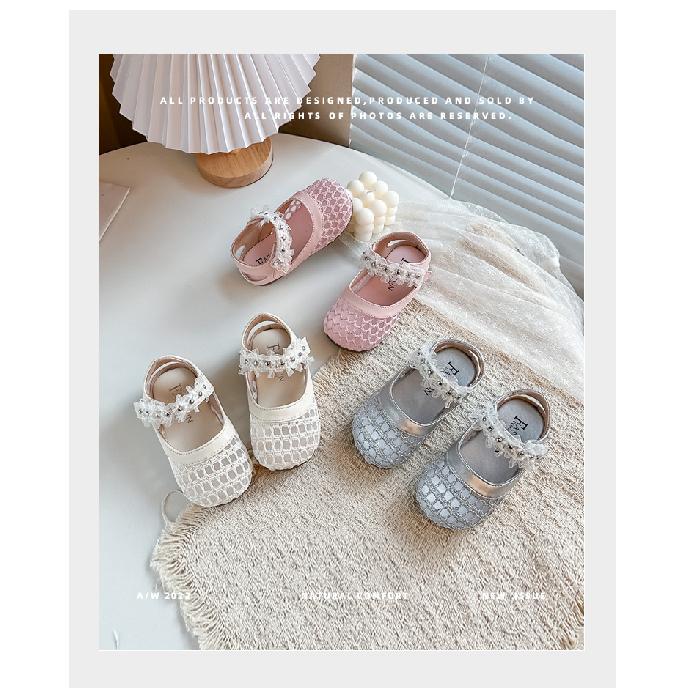 Children's Hollow Woven Sandals2026Spring and summer cute lace flower princess sandals for toddlers, beach shoes
