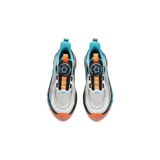 Anta Kids Comfortable Shock Absorbing Wear Resistant Low Top Running Shoes Kids Running Shoes Silver Black White 312345580-3