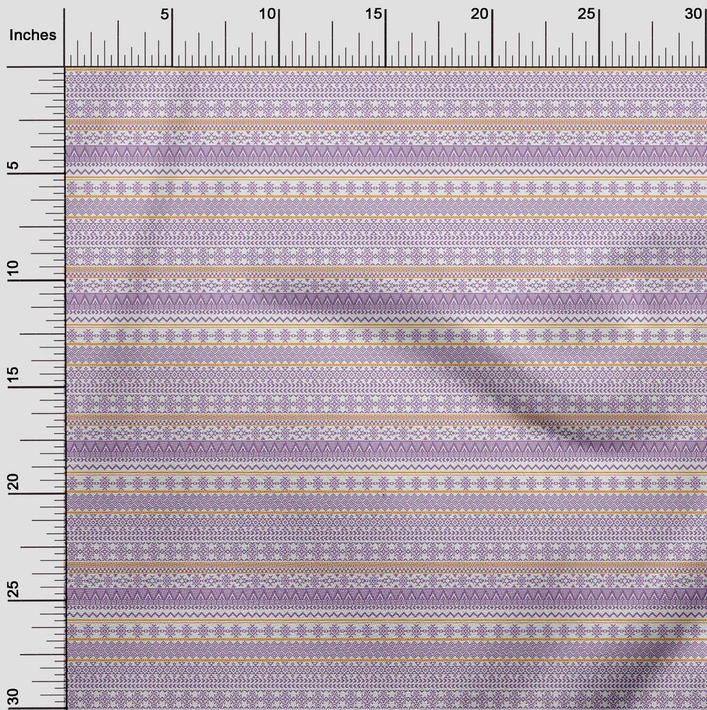 oneOone Cotton Flex Amethyst Fabric Aztec Tribal Sewing Fabric By The Yard Printed Diy Clothing Sewing Supplies 40 Inch