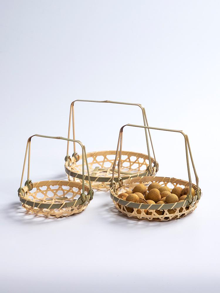 Kreativer Bambus-Webkorb: Kleines Tablett mit Griff für Tee, Snacks oder Gebäck