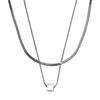 Square Sugar Layered Titanium Steel Snake Bone Chain Necklace for Women, A Unique and Stylish Accessory for The Collarbone.