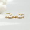 18K Gold Plated Spiral Hoop Earrings with Diamond and Titanium Steel