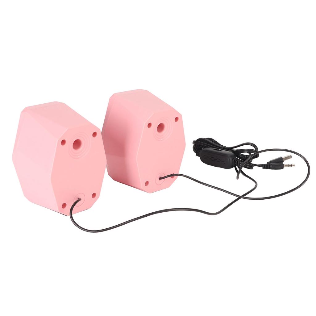 USB Powered Speaker with RGB Lights Volume Control Portable Wired Subwoofer Speaker for Laptop Desktop Computer Desktop