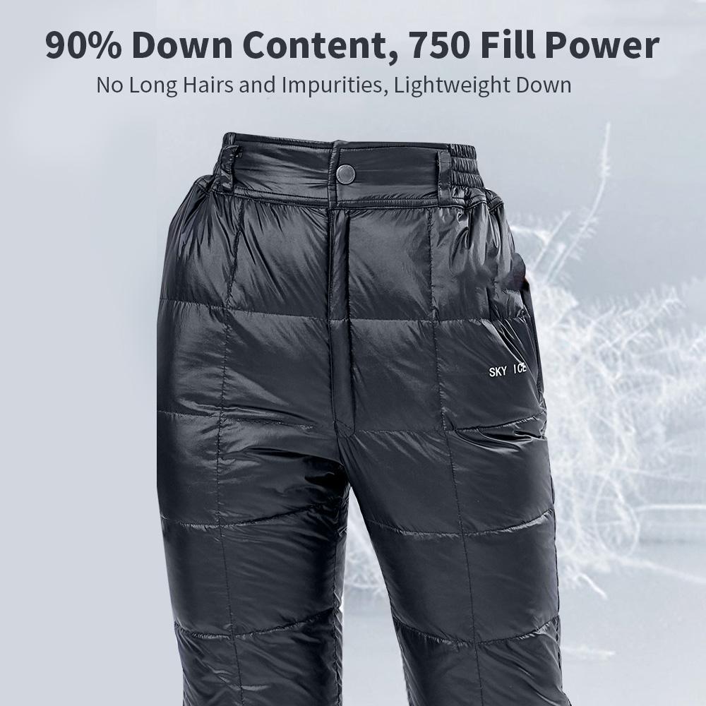 Kalhoty z husího peří Pánské Dámské Teplé péřové kalhoty Venkovní Vodotěsné Turistické kalhoty Lehké 90% Výplň z bílého husího peří