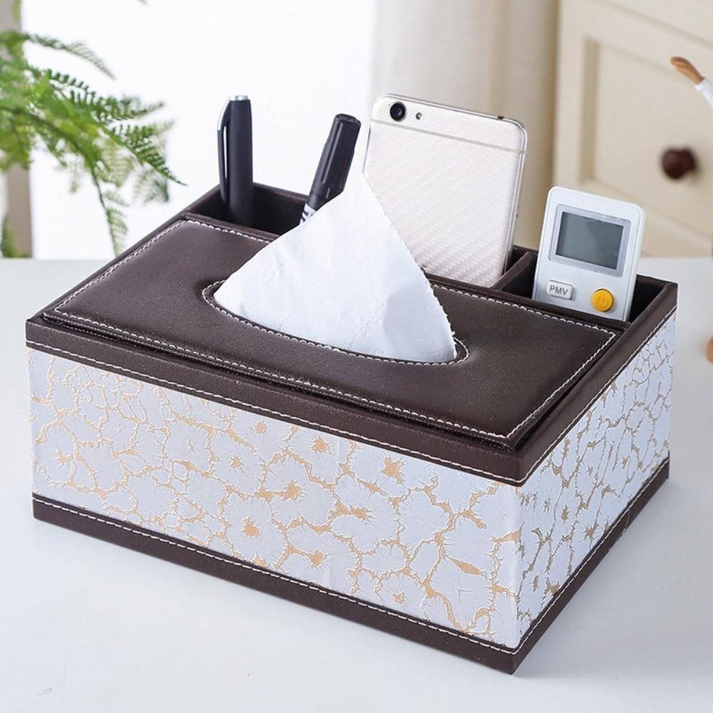 Multipurpose Tissue Box with Cover Remote Control Storage Holder Living Room Organizer