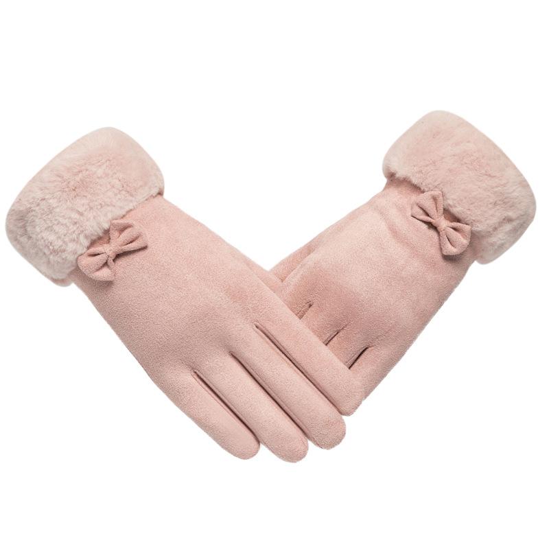Warm Gloves Women's Winter Velvet Thickened Outdoor Cycling Fingers