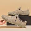 LDECK Men's Large Size Leather Low-Top Casual Martin Shoes