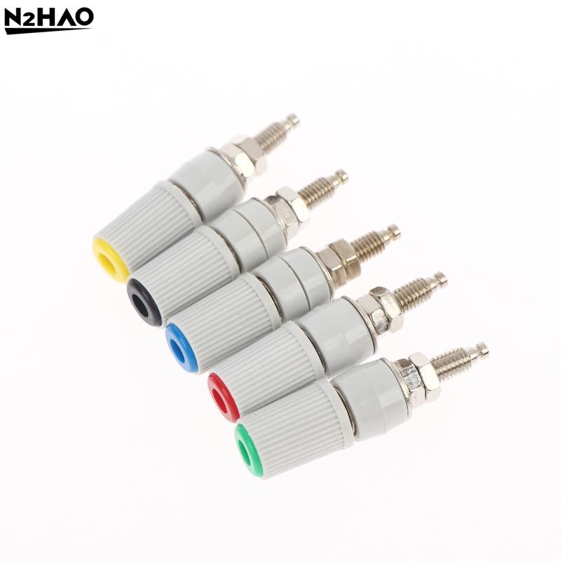 5Pcs High Current 5mm Banana Jack Socket, 30A M5x48 Type 4mm Amplifier Terminal Female Socket For Electronic Testing