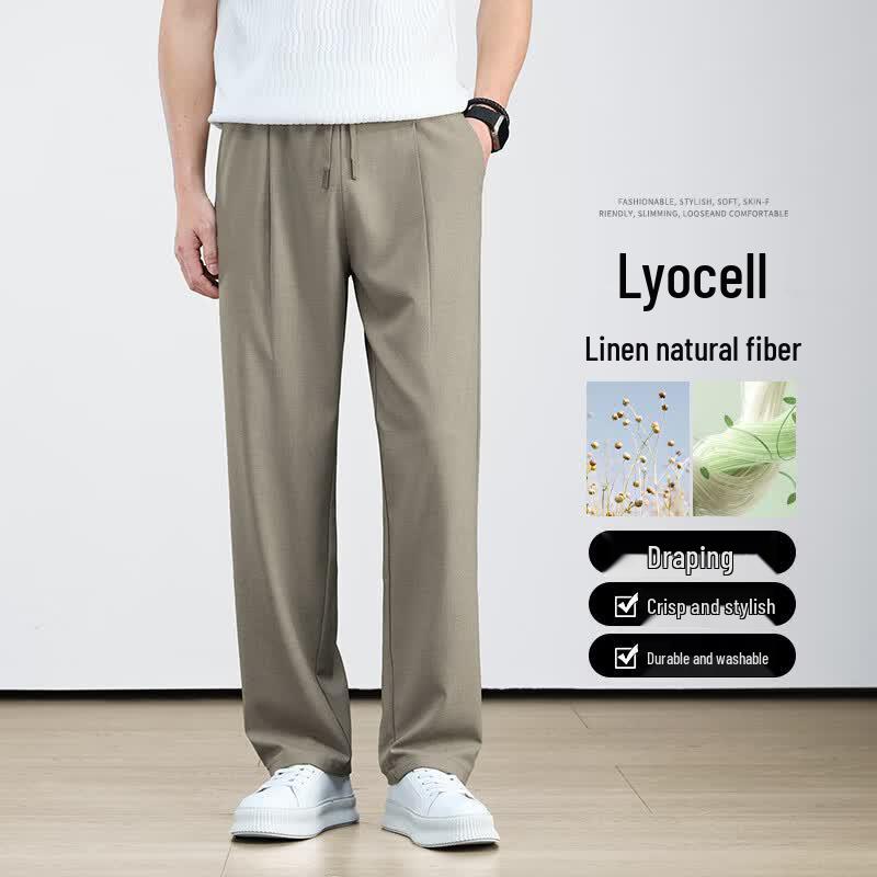Luomeng Men s Summer Linen Blend Casual Trousers XL
