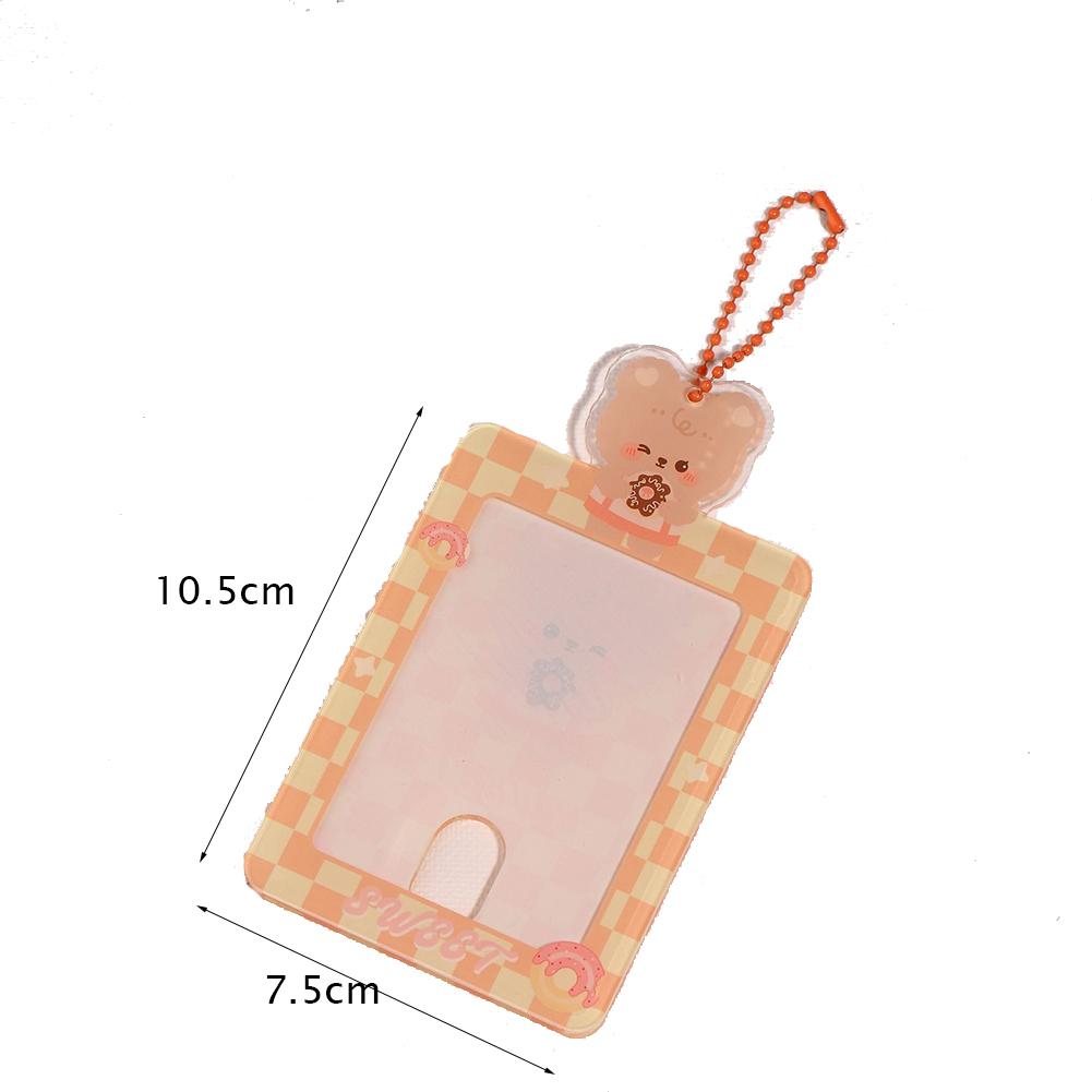 Kawaii Bear Baby Blue Photocard Holder Credit Id Bank Card Photo Display Holder Bus Card Protective Case Pendant